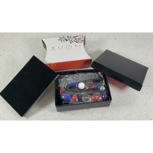 2012 AVON Estate Jewelry PATRIOTIC BEADED STRETCH BRACELET #1150062 New In Box